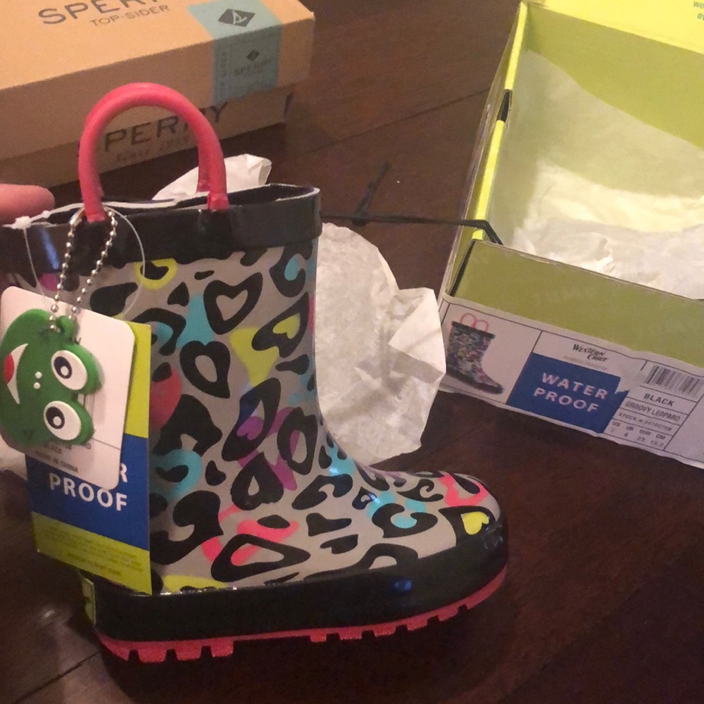 Toddler girls animal print rainboots